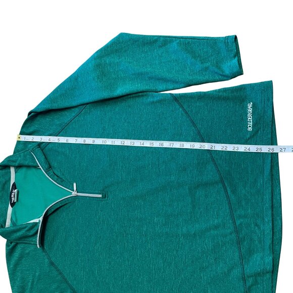 BOULDER GEAR QUARTER ZIP SWEATER WOMENS 2XL GREEN 2445R HEATHERED FLEECE OUTDOOR - Picture 9 of 9